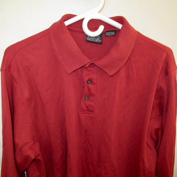 Jos A. Bank Traveller's Collection Long-Sleeve Red-Orange L Polo Sweater/Shirt - Picture 3 of 8